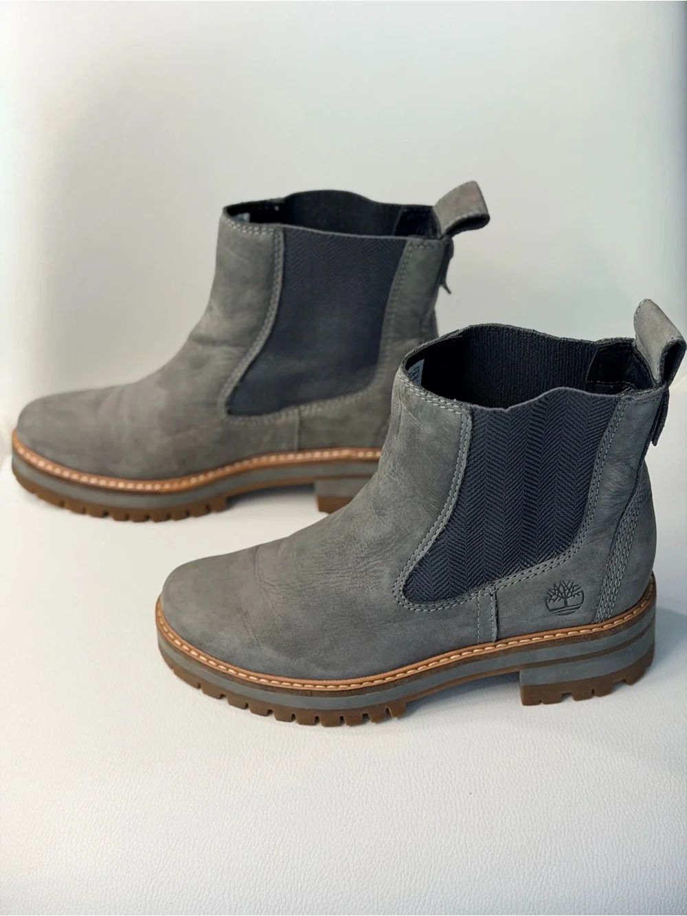 Timberland Women’s Size 5.5-6 Gray Chelsea Lug Sole Ankle Fall/Winter Boots